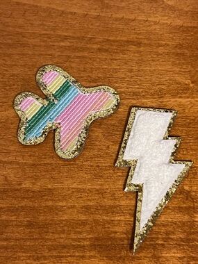 Lighting Bolt & Airplane Sticker Patches